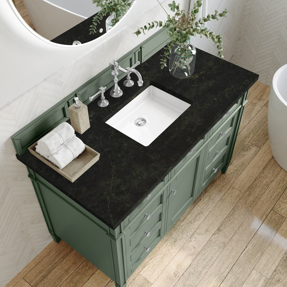 James Martin - Brittany 48" Single Vanity, Smokey Celadon, w/ 3 CM Phantome Eclos Top - 650-V48-SC-3PHT view 6