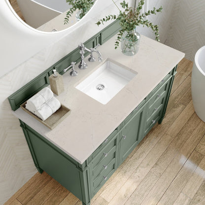 James Martin - Brittany 48" Single Vanity, Smokey Celadon, w/ 3 CM Siberian Silestone Top - 650-V48-SC-3SFR view 6