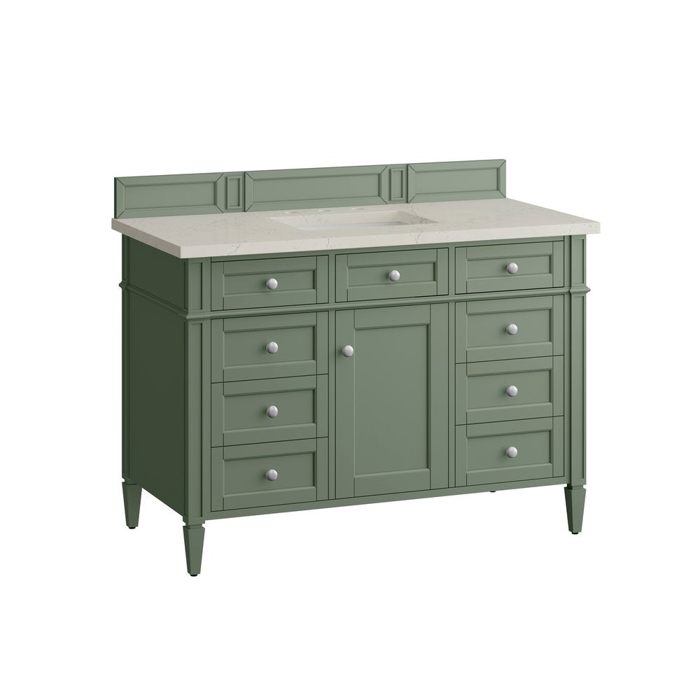 James Martin - Brittany 48" Single Vanity, Smokey Celadon, w/ 3 CM Siberian Silestone Top - 650-V48-SC-3SFR view 7