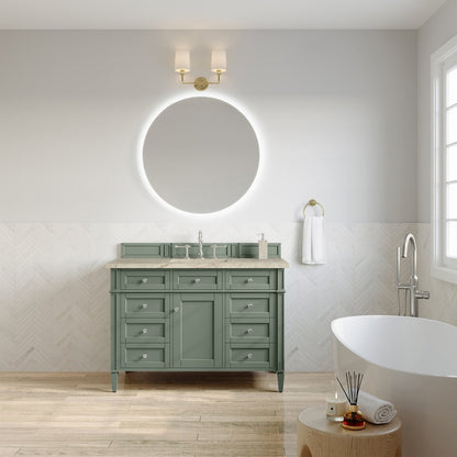 James Martin - Brittany 48" Single Vanity, Smokey Celadon, w/ 3 CM Tajnar Eclos Top - 650-V48-SC-3TJR view 3