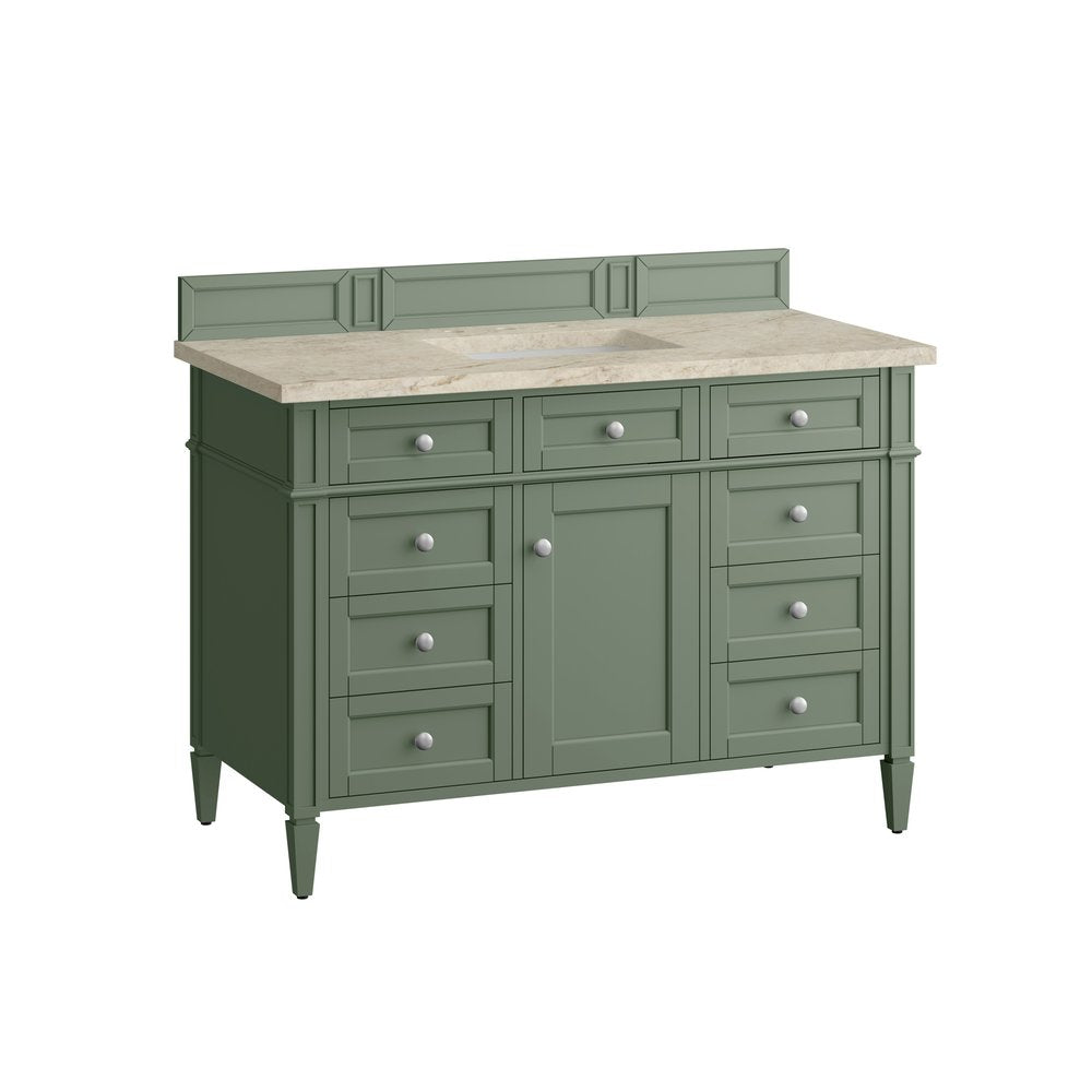 James Martin - Brittany 48" Single Vanity, Smokey Celadon, w/ 3 CM Tajnar Eclos Top - 650-V48-SC-3TJR view 7