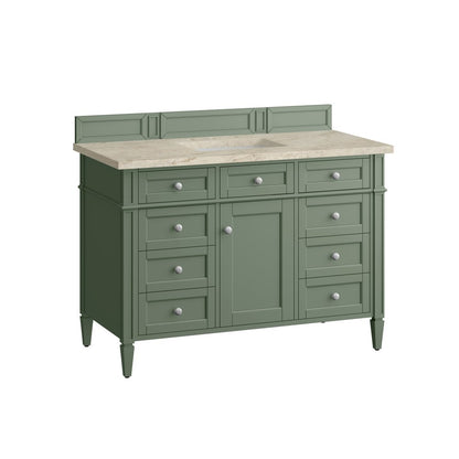 James Martin - Brittany 48" Single Vanity, Smokey Celadon, w/ 3 CM Tajnar Eclos Top - 650-V48-SC-3TJR view 7