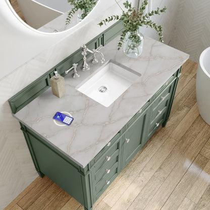 James Martin - Brittany 48" Single Vanity, Smokey Celadon w/ 3 CM Victorian Silver Top w/FreePower Wireless Charger - 650-V48-SC-FVSL view 7