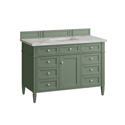 James Martin - Brittany 48" Single Vanity, Smokey Celadon w/ 3 CM Victorian Silver Top w/FreePower Wireless Charger - 650-V48-SC-FVSL view 8