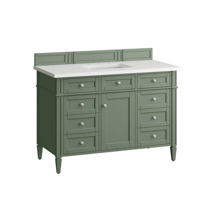 James Martin - Brittany 48" Single Vanity, Smokey Celadon w/ 3 CM White Zeus Top - 650-V48-SC-3WZ view 7