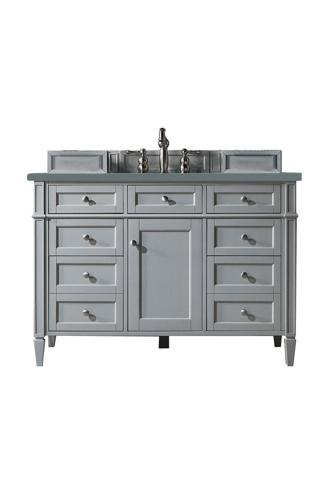 James Martin - Brittany 48" Single Vanity, Urban Gray w/ 3 CM Cala Blue Silestone Top - 650-V48-UGR-3CBL view 1