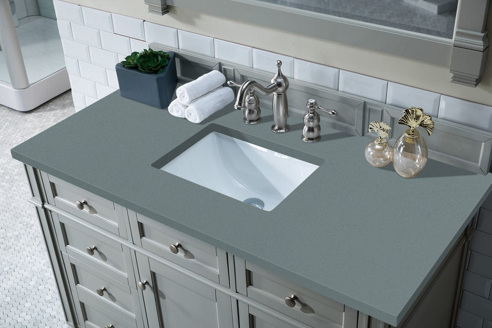 James Martin - Brittany 48" Single Vanity, Urban Gray w/ 3 CM Cala Blue Silestone Top - 650-V48-UGR-3CBL view 5