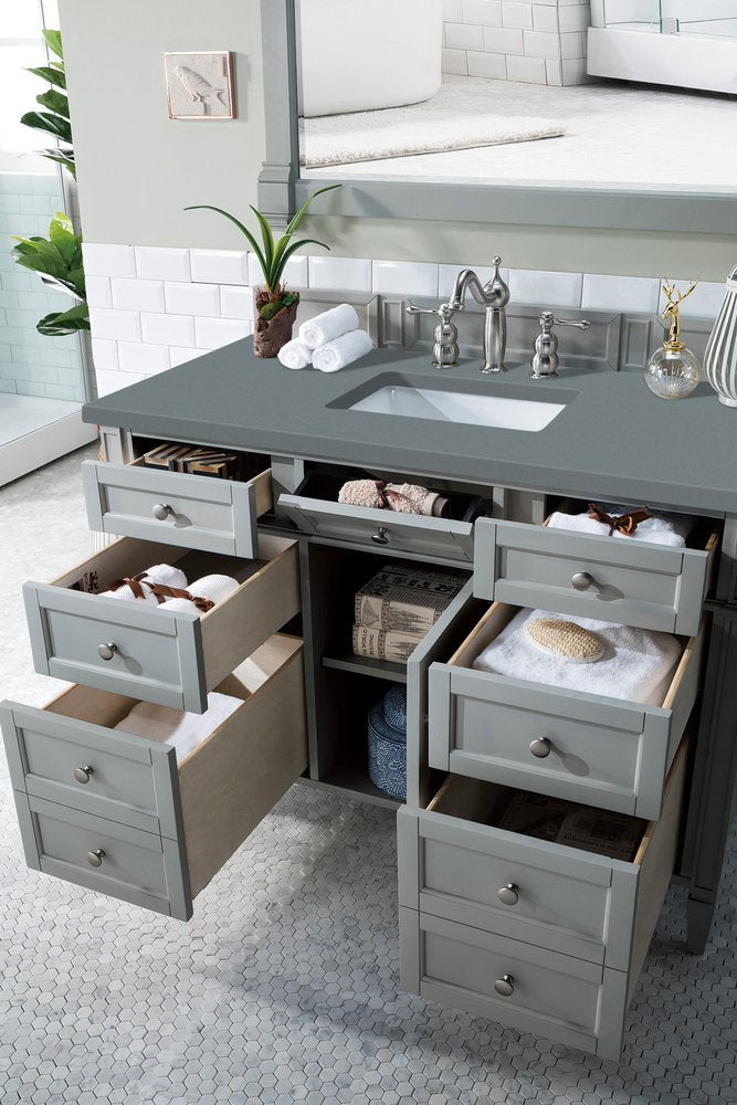 James Martin - Brittany 48" Single Vanity, Urban Gray w/ 3 CM Cala Blue Silestone Top - 650-V48-UGR-3CBL view 6