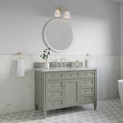 James Martin - Brittany 48" Single Vanity, Urban Gray w/ 3 CM Carrara Marble Top - 650-V48-UGR-3CAR view 4