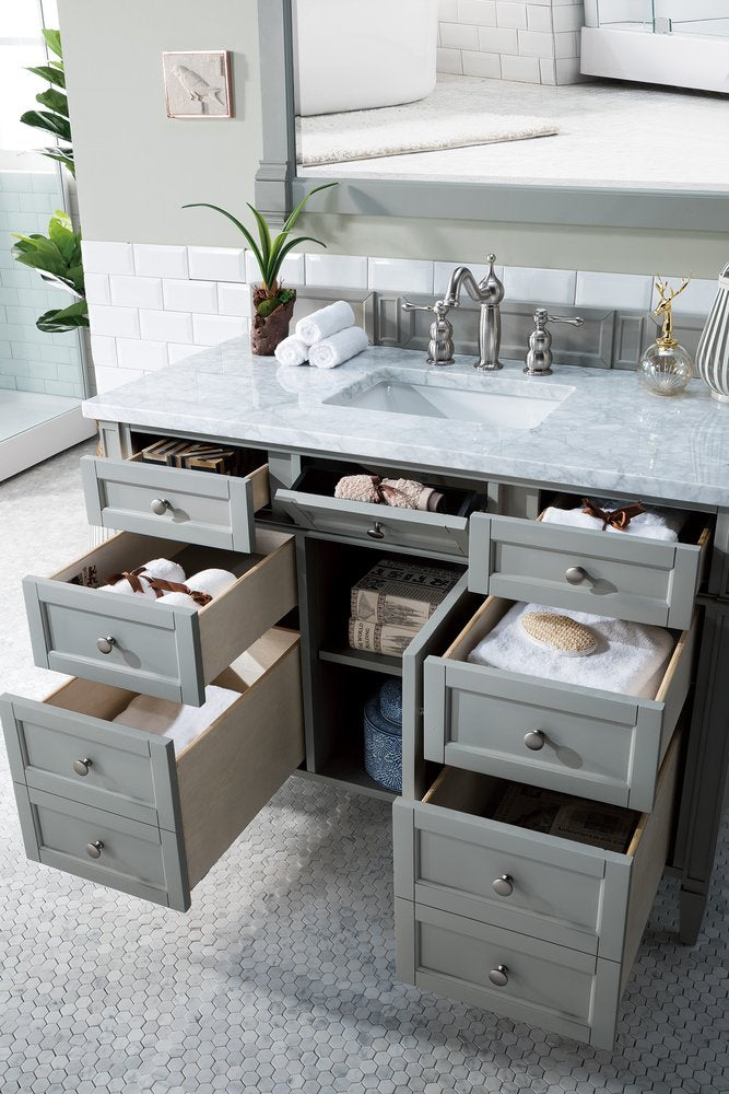 James Martin - Brittany 48" Single Vanity, Urban Gray w/ 3 CM Carrara Marble Top - 650-V48-UGR-3CAR view 5