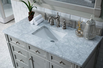 James Martin - Brittany 48" Single Vanity, Urban Gray w/ 3 CM Carrara Marble Top - 650-V48-UGR-3CAR view 6