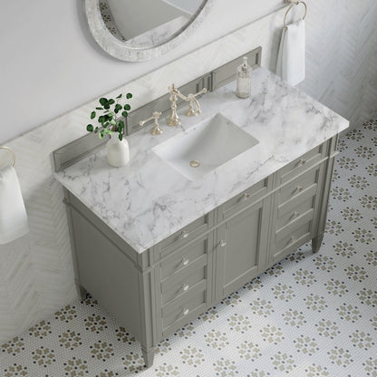 James Martin - Brittany 48" Single Vanity, Urban Gray w/ 3 CM Carrara Marble Top - 650-V48-UGR-3CAR view 8