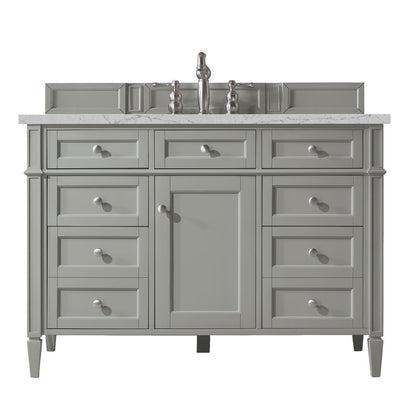 James Martin - Brittany 48" Single Vanity, Urban Gray w/ 3 CM Eternal Jasmine Pearl Silestone Top - 650-V48-UGR-3EJP view 1