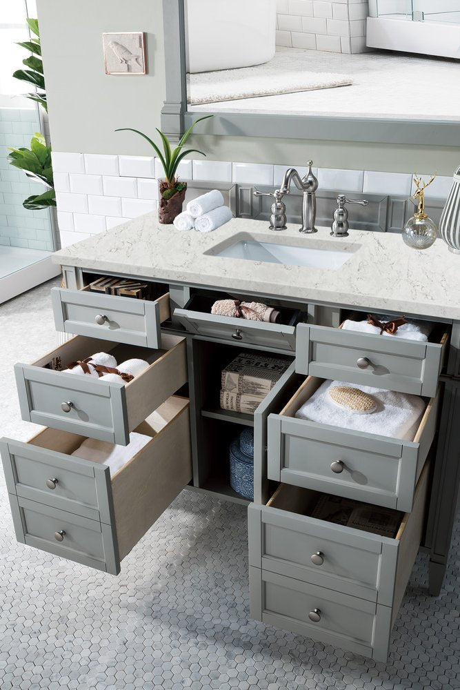 James Martin - Brittany 48" Single Vanity, Urban Gray w/ 3 CM Eternal Jasmine Pearl Silestone Top - 650-V48-UGR-3EJP view 5