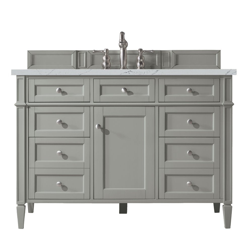 James Martin - Brittany 48" Single Vanity, Urban Gray w/ 3 CM Ethereal Noctis Silestone Top - 650-V48-UGR-3ENC view 1