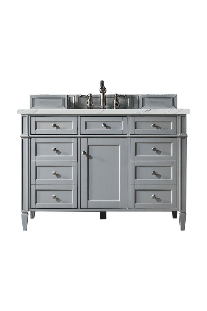 James Martin - Brittany 48" Single Vanity, Urban Gray w/ 3 CM Ethereal Noctis Silestone Top w/FreePower Wireless Charger - 650-V48-UGR-FENC view 1