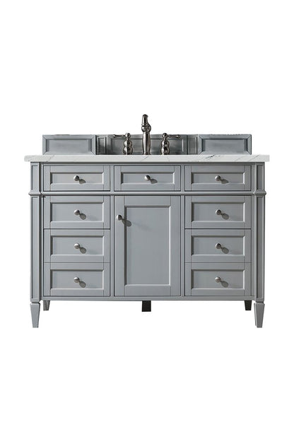 James Martin - Brittany 48" Single Vanity, Urban Gray w/ 3 CM Ethereal Noctis Silestone Top w/FreePower Wireless Charger - 650-V48-UGR-FENC view 1
