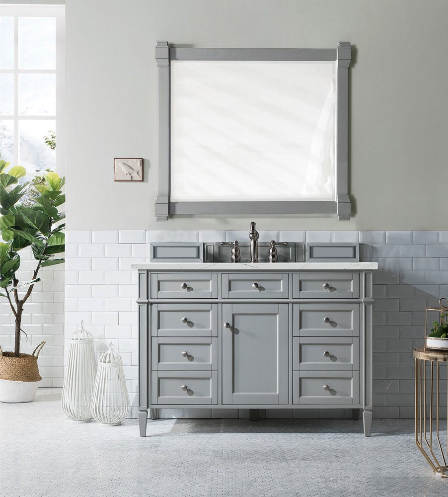 James Martin - Brittany 48" Single Vanity, Urban Gray w/ 3 CM Ethereal Noctis Silestone Top w/FreePower Wireless Charger - 650-V48-UGR-FENC view 4