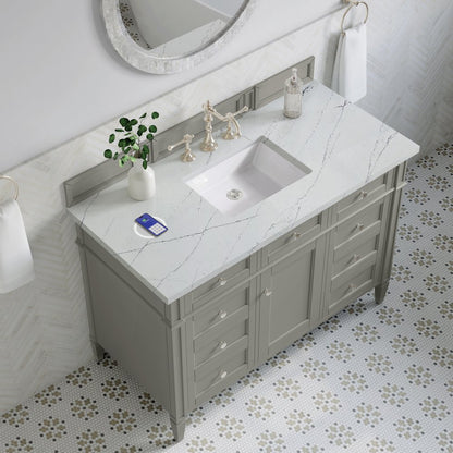 James Martin - Brittany 48" Single Vanity, Urban Gray w/ 3 CM Ethereal Noctis Silestone Top w/FreePower Wireless Charger - 650-V48-UGR-FENC view 9