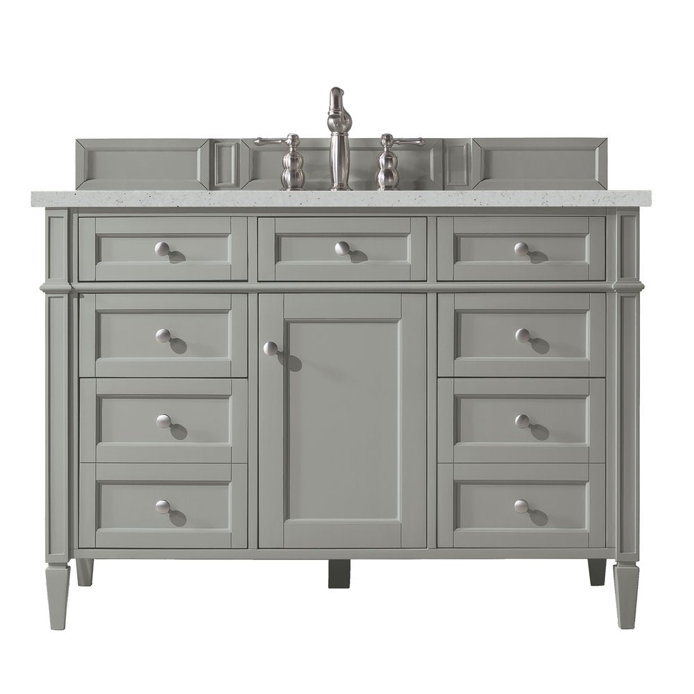 James Martin - Brittany 48" Single Vanity, Urban Gray w/ 3 CM Lime Delight Silestone Top - 650-V48-UGR-3LDL view 1