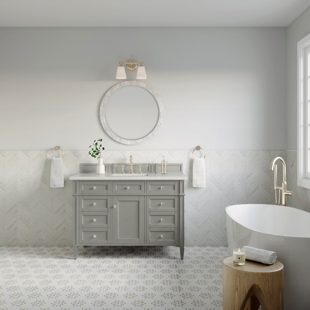 James Martin - Brittany 48" Single Vanity, Urban Gray w/ 3 CM Lime Delight Silestone Top - 650-V48-UGR-3LDL view 3