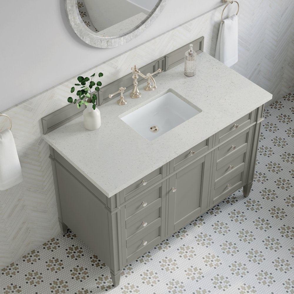 James Martin - Brittany 48" Single Vanity, Urban Gray w/ 3 CM Lime Delight Silestone Top - 650-V48-UGR-3LDL view 7