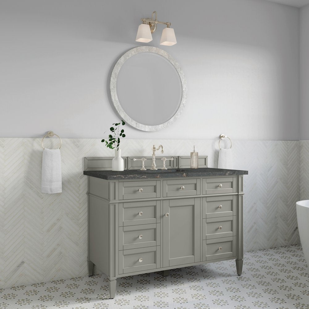 James Martin - Brittany 48" Single Vanity, Urban Gray w/ 3 CM Parisien Bleu Silestone Top - 650-V48-UGR-3PBL view 4