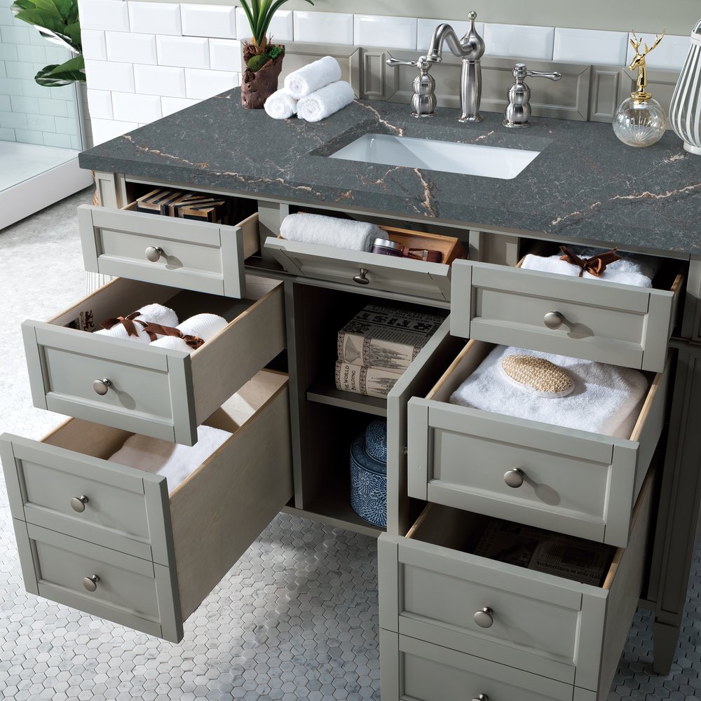 James Martin - Brittany 48" Single Vanity, Urban Gray w/ 3 CM Parisien Bleu Silestone Top - 650-V48-UGR-3PBL view 5