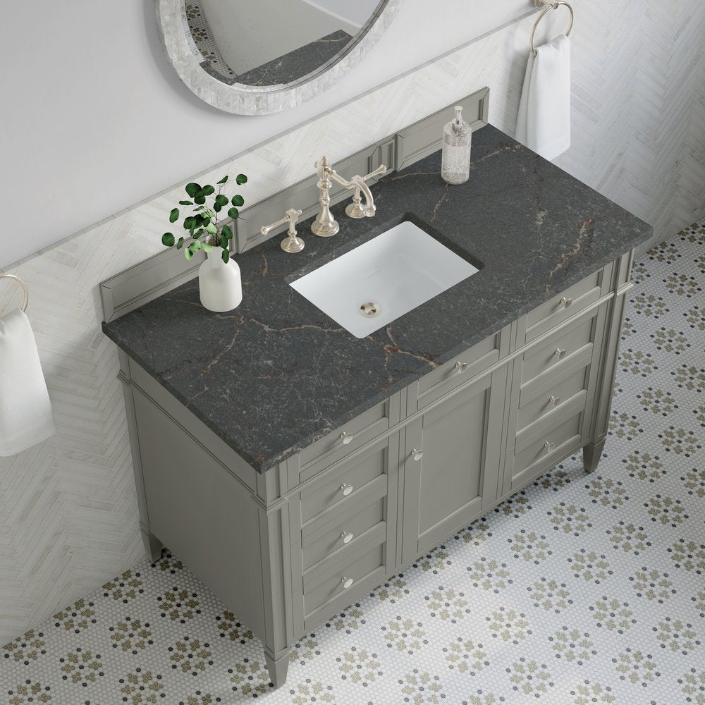 James Martin - Brittany 48" Single Vanity, Urban Gray w/ 3 CM Parisien Bleu Silestone Top - 650-V48-UGR-3PBL view 7