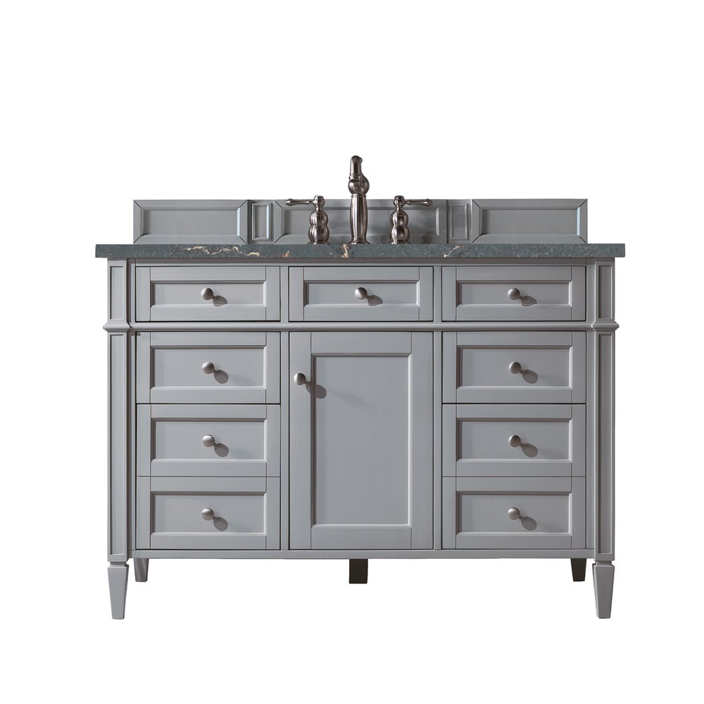 James Martin - Brittany 48" Single Vanity, Urban Gray w/ 3 CM Parisien Bleu Silestone Top w/FreePower Wireless Charger - 650-V48-UGR-FPBL view 1