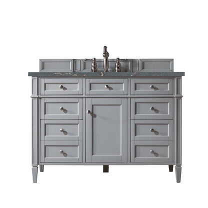 James Martin - Brittany 48" Single Vanity, Urban Gray w/ 3 CM Parisien Bleu Silestone Top w/FreePower Wireless Charger - 650-V48-UGR-FPBL view 1