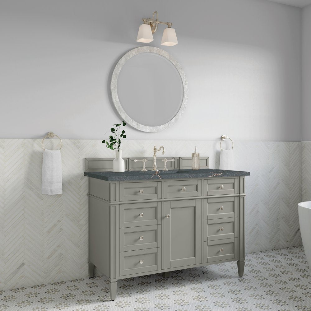 James Martin - Brittany 48" Single Vanity, Urban Gray w/ 3 CM Parisien Bleu Silestone Top w/FreePower Wireless Charger - 650-V48-UGR-FPBL view 5