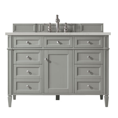 James Martin - Brittany 48" Single Vanity, Urban Gray, w/ 3 CM Siberian Silestone Top - 650-V48-UGR-3SFR view 1
