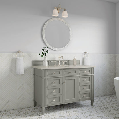 James Martin - Brittany 48" Single Vanity, Urban Gray, w/ 3 CM Siberian Silestone Top - 650-V48-UGR-3SFR view 4