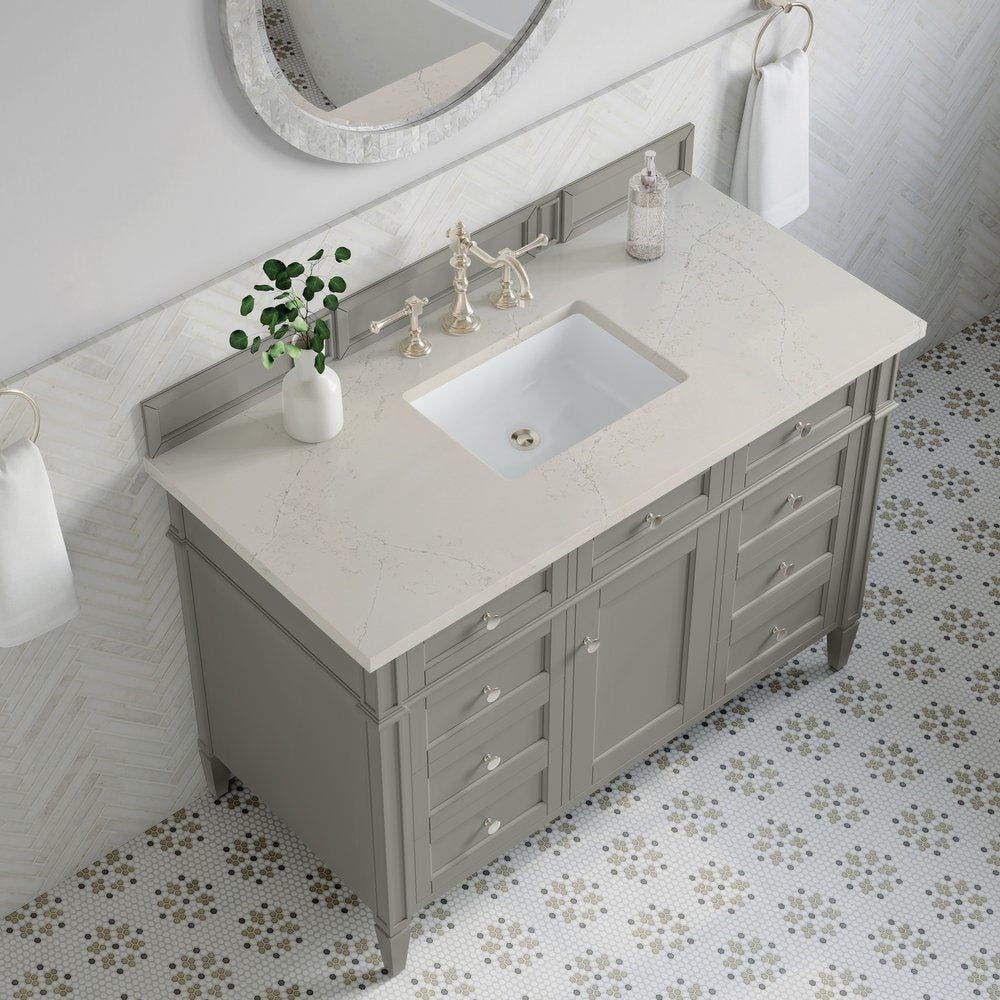 James Martin - Brittany 48" Single Vanity, Urban Gray, w/ 3 CM Siberian Silestone Top - 650-V48-UGR-3SFR view 6