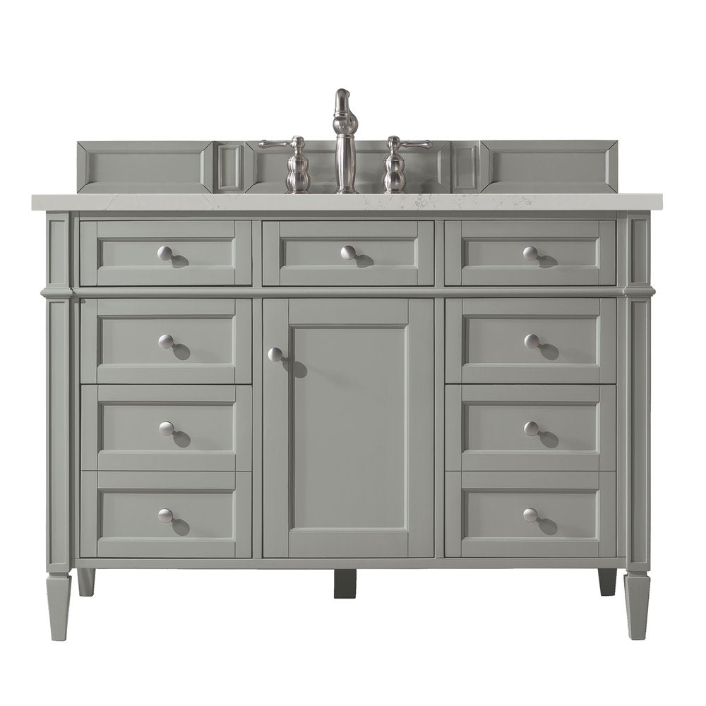 James Martin - Brittany 48" Single Vanity, Urban Gray, w/ 3 CM Siberian Silestone Top w/FreePower Wireless Charger - 650-V48-UGR-FSFR view 1
