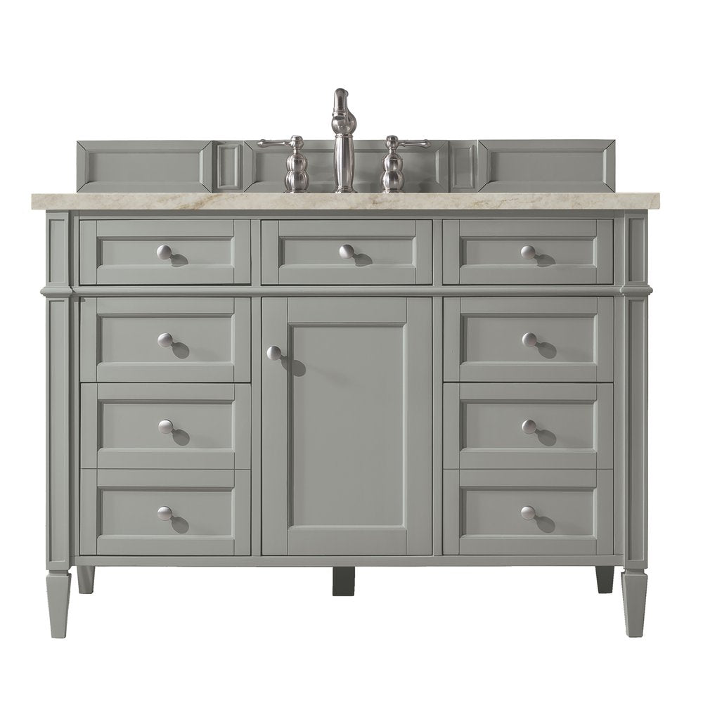 James Martin - Brittany 48" Single Vanity, Urban Gray, w/ 3 CM Tajnar Eclos Top - 650-V48-UGR-3TJR view 1