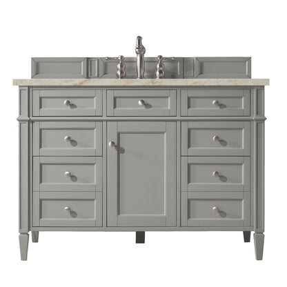 James Martin - Brittany 48" Single Vanity, Urban Gray, w/ 3 CM Tajnar Eclos Top - 650-V48-UGR-3TJR view 1