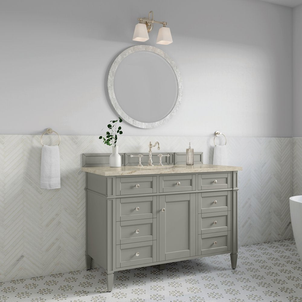 James Martin - Brittany 48" Single Vanity, Urban Gray, w/ 3 CM Tajnar Eclos Top - 650-V48-UGR-3TJR view 4