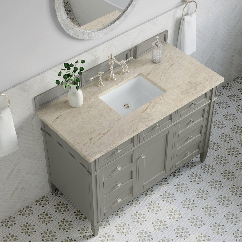 James Martin - Brittany 48" Single Vanity, Urban Gray, w/ 3 CM Tajnar Eclos Top - 650-V48-UGR-3TJR view 6