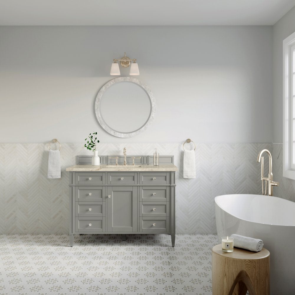 James Martin - Brittany 48" Single Vanity, Urban Gray, w/ 3 CM Tajnar Eclos Top w/FreePower Wireless Charger - 650-V48-UGR-FTJR view 3