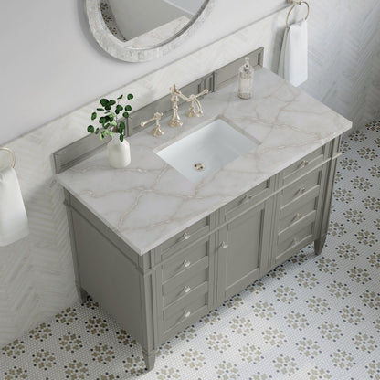 James Martin - Brittany 48" Single Vanity, Urban Gray w/ 3 CM Victorian Silver Silestone Top - 650-V48-UGR-3VSL view 7