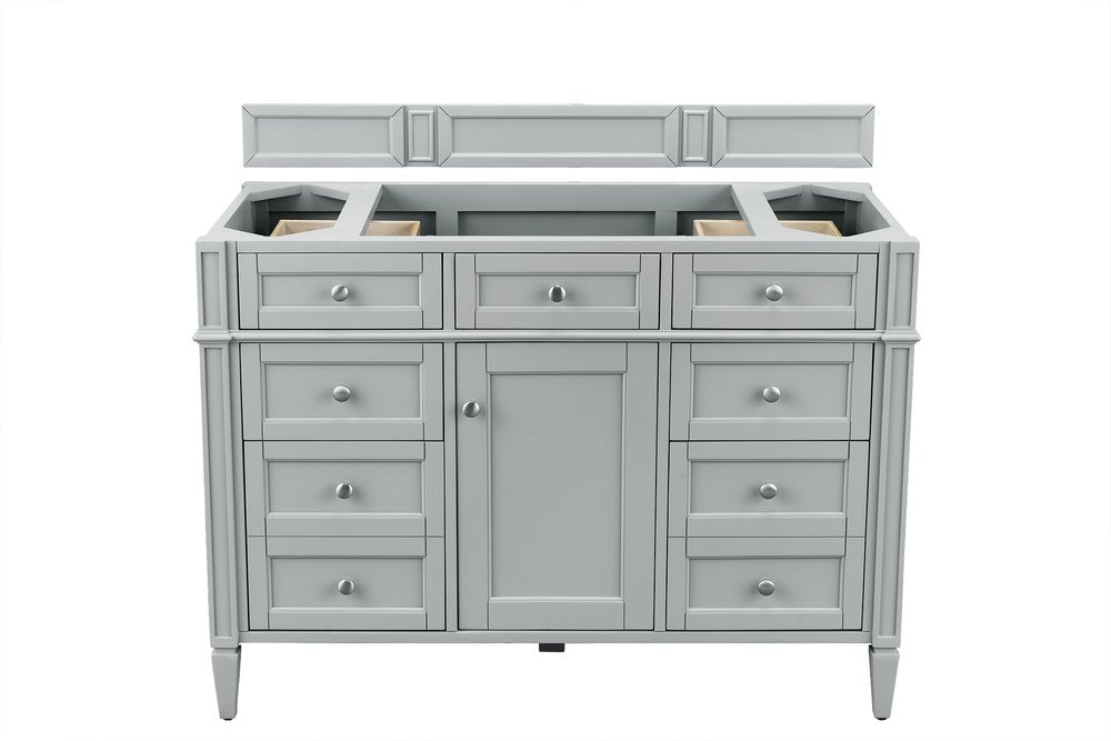 James Martin - Brittany 48" Single Vanity, Urban Gray w/ 3 CM Victorian Silver Silestone Top w/FreePower Wireless Charger - 650-V48-UGR-FVSL view 3