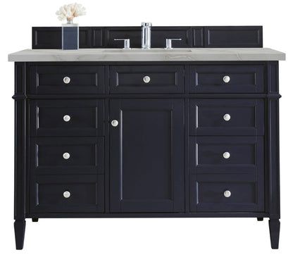 James Martin - Brittany 48" Single Vanity, Victory Bleu w/ 3 CM Victorian Silver Silestone Top - 650-V48-VBL-3VSL view 1