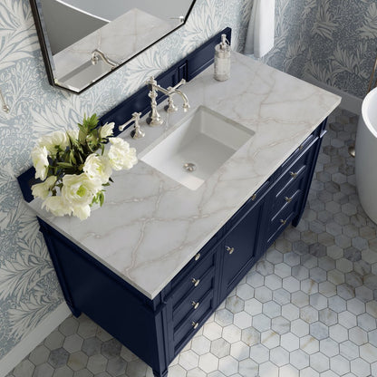 James Martin - Brittany 48" Single Vanity, Victory Bleu w/ 3 CM Victorian Silver Silestone Top - 650-V48-VBL-3VSL view 7