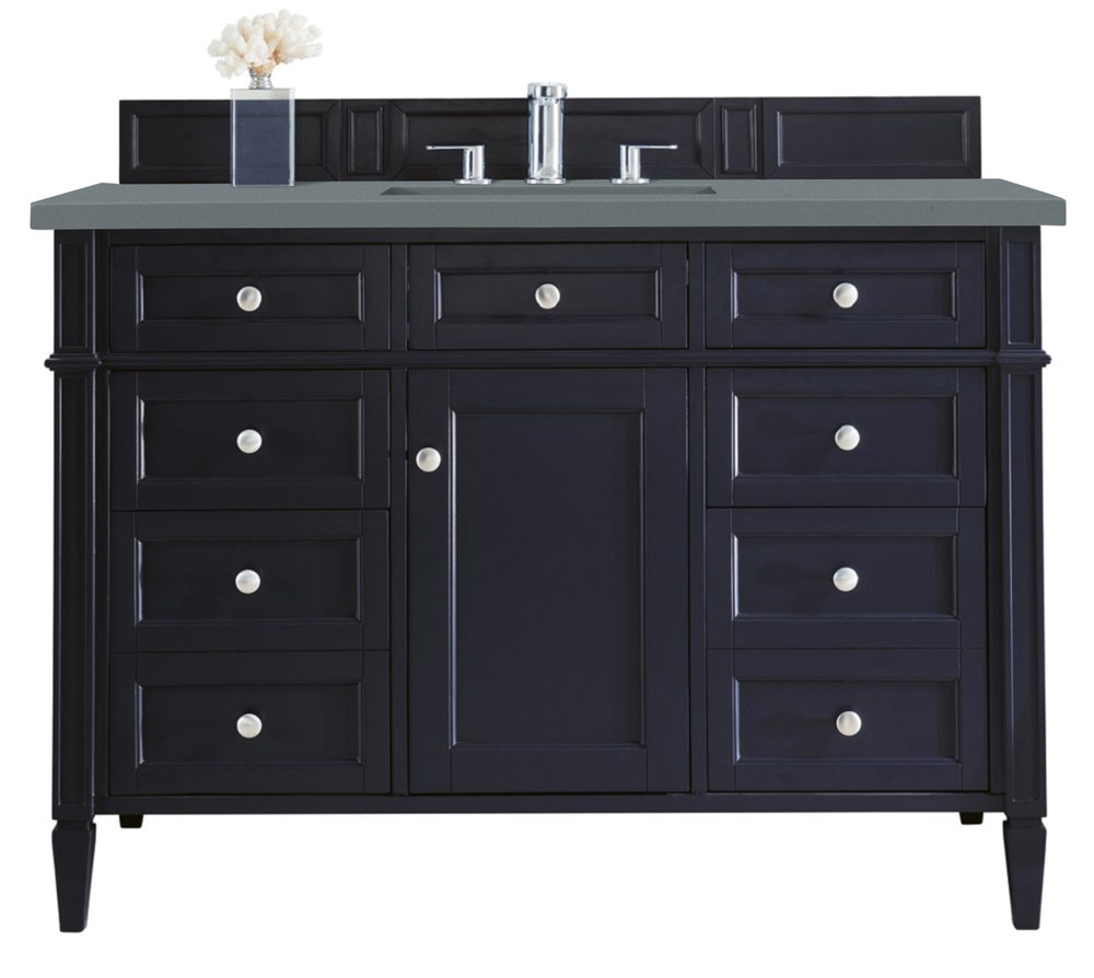 James Martin - Brittany 48" Single Vanity, Victory Blue w/ 3 CM Cala Blue Silestone Top - 650-V48-VBL-3CBL view 1