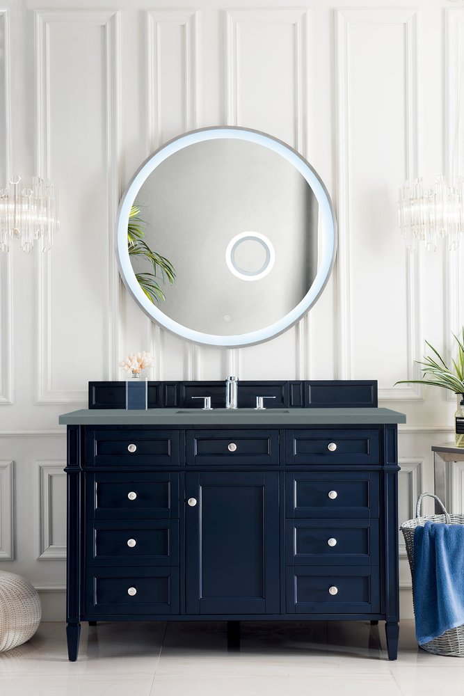 James Martin - Brittany 48" Single Vanity, Victory Blue w/ 3 CM Cala Blue Silestone Top - 650-V48-VBL-3CBL view 3
