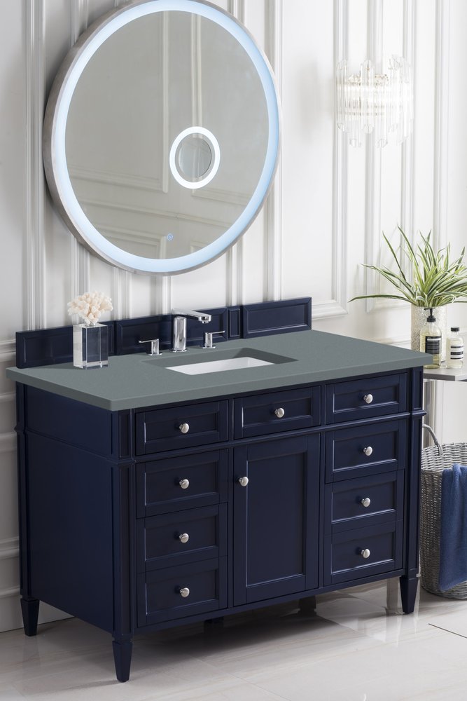 James Martin - Brittany 48" Single Vanity, Victory Blue w/ 3 CM Cala Blue Silestone Top - 650-V48-VBL-3CBL view 4