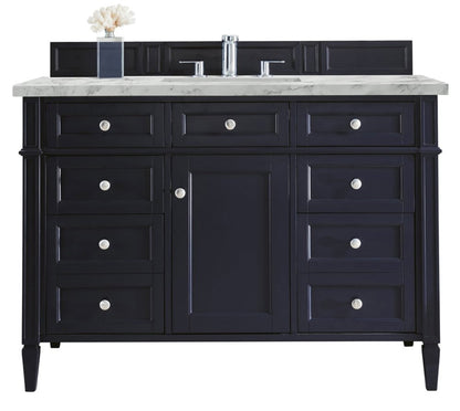James Martin - Brittany 48" Single Vanity, Victory Blue w/ 3 CM Carrara Marble Top - 650-V48-VBL-3CAR view 1