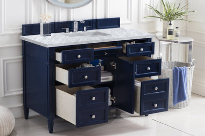 James Martin - Brittany 48" Single Vanity, Victory Blue w/ 3 CM Carrara Marble Top - 650-V48-VBL-3CAR view 5